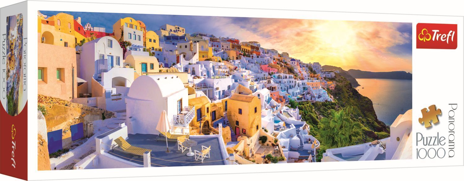 Cover: 5900511290547 | Puzzle 1000 Panorama Sonnenuntergang in Santorini, Griechenland