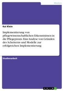 Cover: 9783346507662 | Implementierung von pflegewissenschaftlichen Erkenntnissen in die...