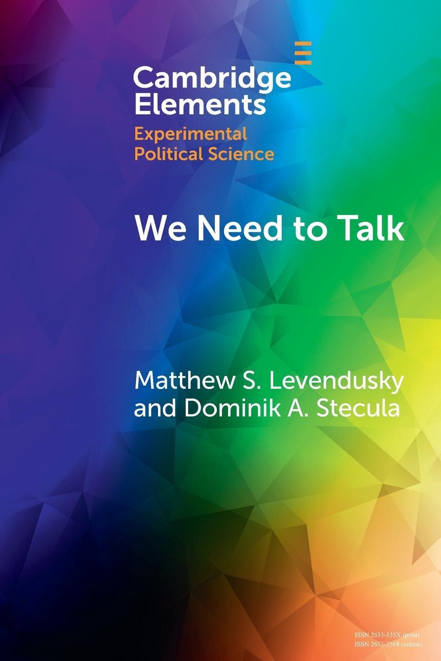 Cover: 9781009045445 | We Need to Talk | Matthew S. Levendusky (u. a.) | Taschenbuch | 2021