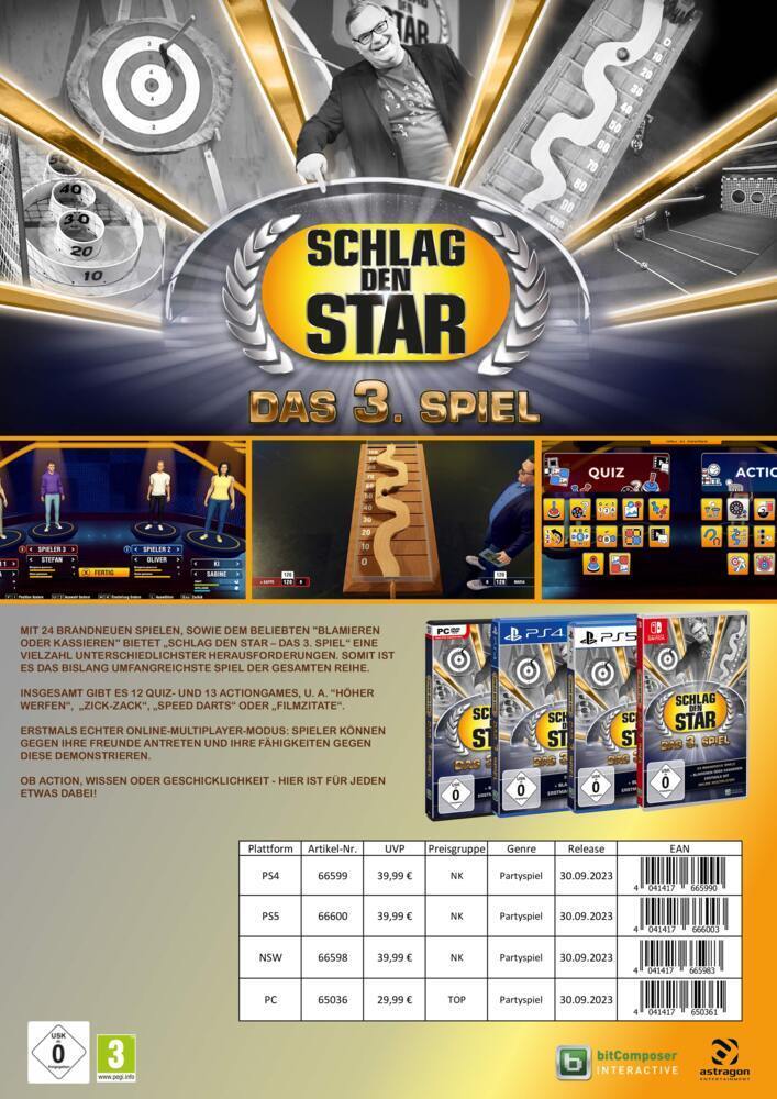 Cover: 4041417665990 | Schlag den Star – Das 3. Spiel, 1 PS4-Blu-Ray Disc | Für PlayStation 4