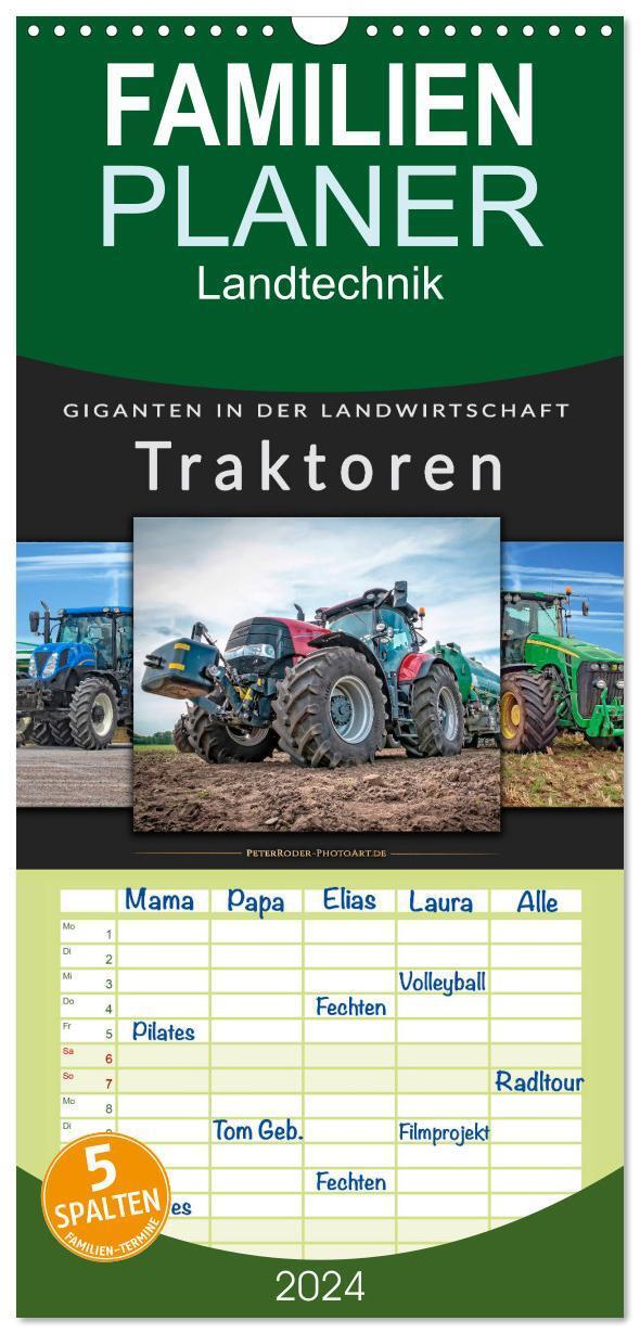 Cover: 9783383008740 | Familienplaner 2024 - Traktoren - Giganten in der Landwirtschaft...
