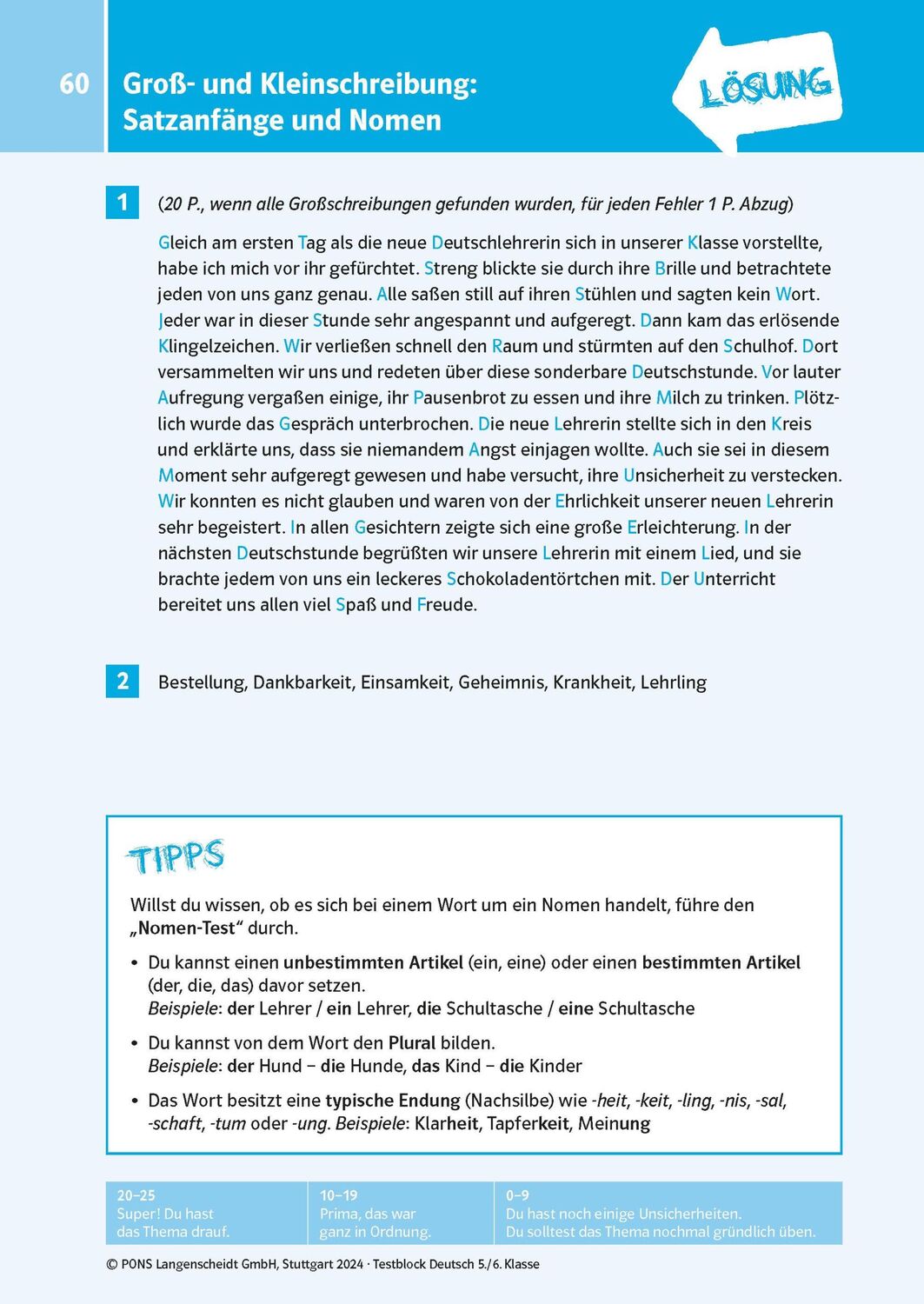 Bild: 9783125626034 | PONS Der große Testblock Deutsch 5./6. Klasse | Taschenbuch | 208 S.