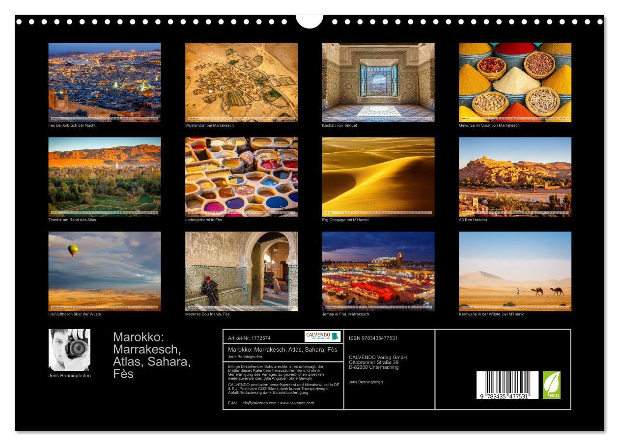 Bild: 9783435477531 | Marokko: Marrakesch, Atlas, Sahara, Fès (Wandkalender 2025 DIN A3...