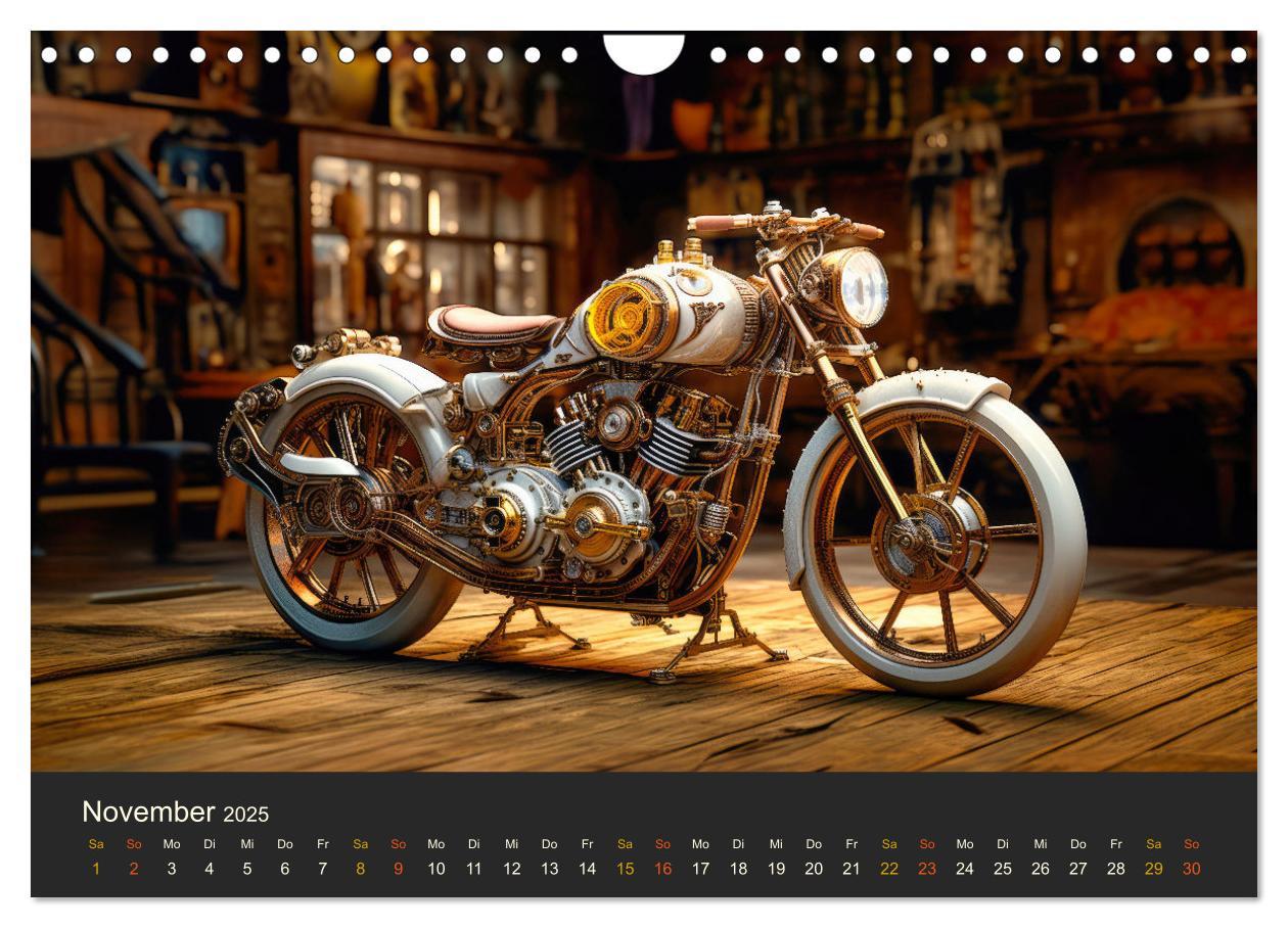 Bild: 9783435013180 | Steampunk Motorräder (Wandkalender 2025 DIN A4 quer), CALVENDO...