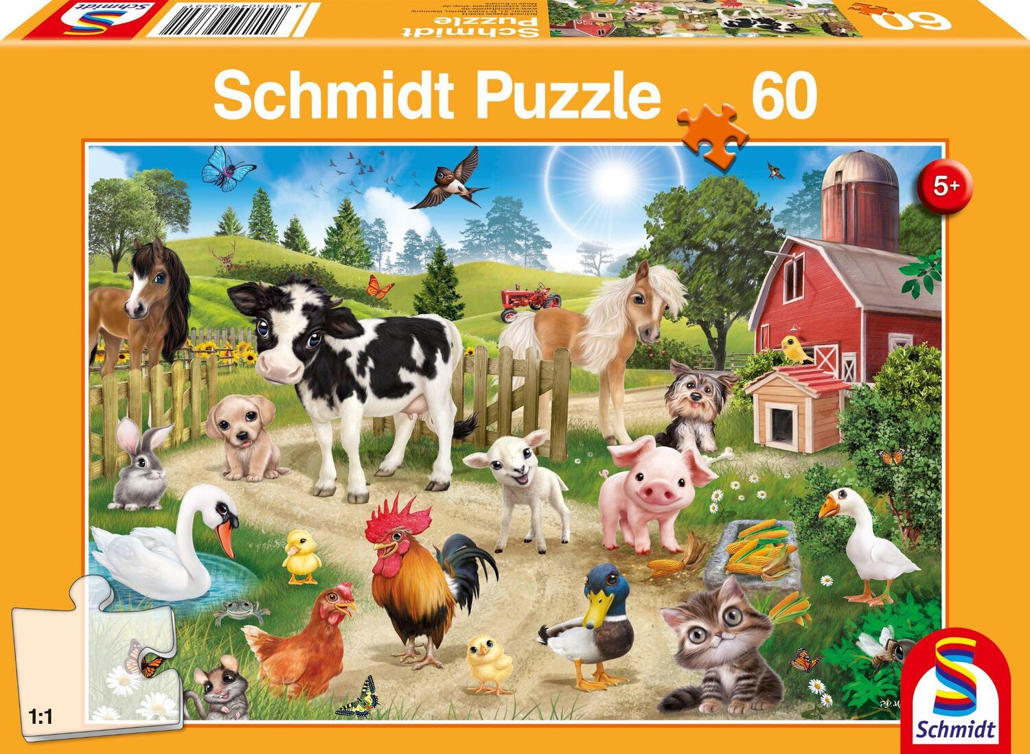 Cover: 4001504563691 | Animal Club, Bauernhoftiere. Puzzle 60 Teile | Spiel | Deutsch | 2020
