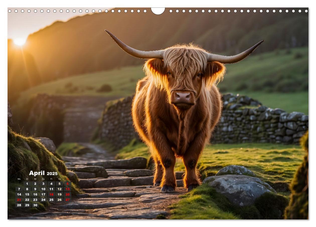 Bild: 9783383840067 | Highland Kühe (Wandkalender 2025 DIN A3 quer), CALVENDO Monatskalender