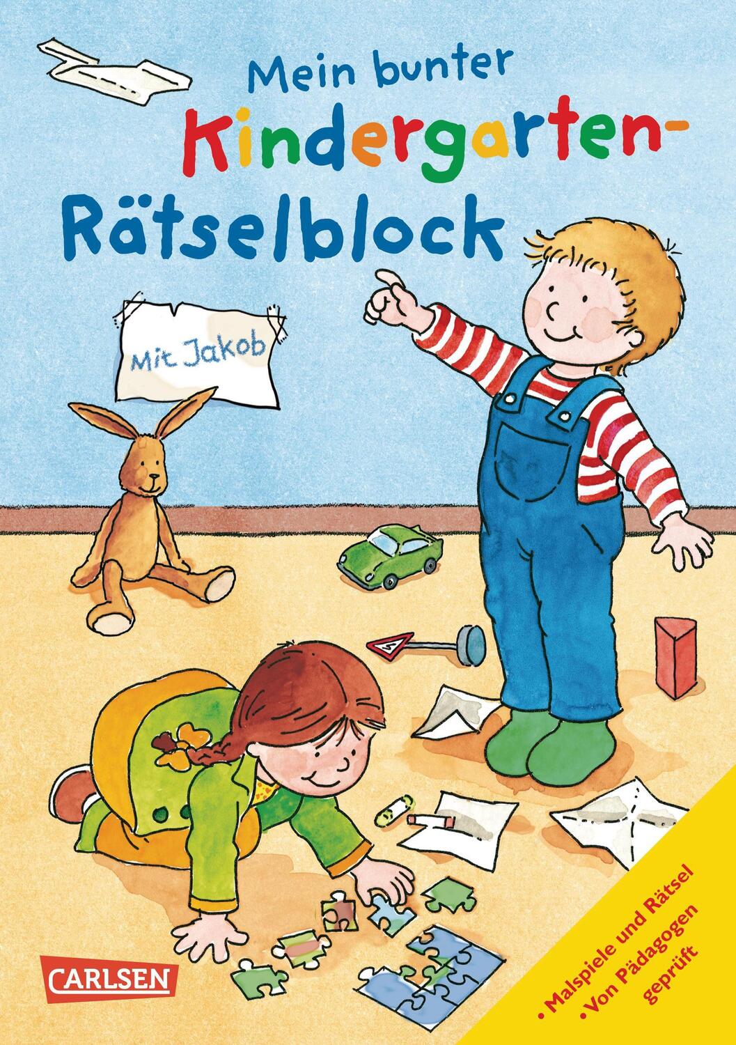 Cover: 9783551183071 | Mein bunter Kindergarten-Rätselblock | mit Jakob | Sörensen (u. a.)