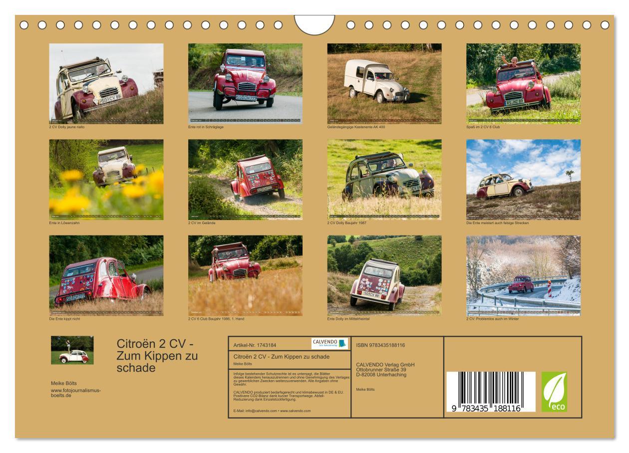 Bild: 9783435188116 | Citroën 2 CV - Zum Kippen zu schade (Wandkalender 2025 DIN A4...