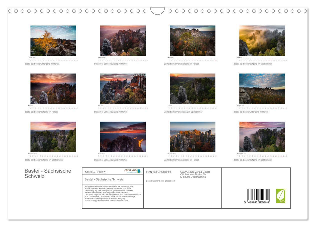 Bild: 9783435840823 | Bastei - Sächsische Schweiz (Wandkalender 2025 DIN A3 quer),...