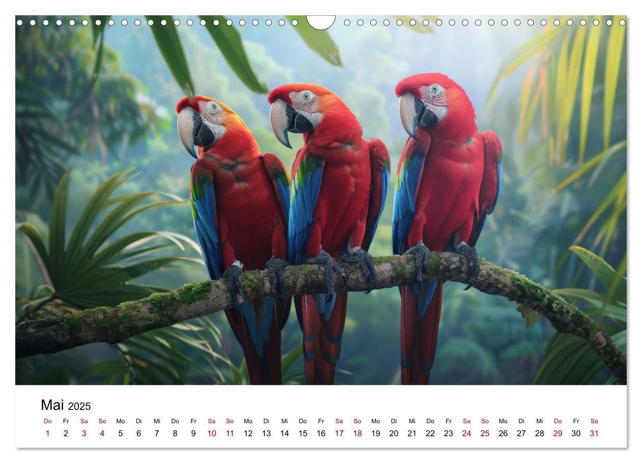 Bild: 9783383795084 | Papageien - Farbenfrohe Paradiesvögel (Wandkalender 2025 DIN A3...