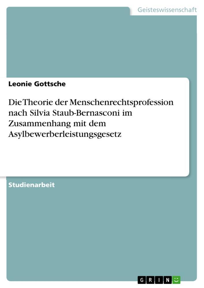 Cover: 9783346973146 | Die Theorie der Menschenrechtsprofession nach Silvia...