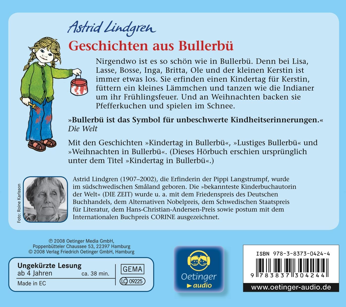 Rückseite: 9783837304244 | Geschichten aus Bullerbü | Astrid Lindgren | Audio-CD | 38 Min. | 2008