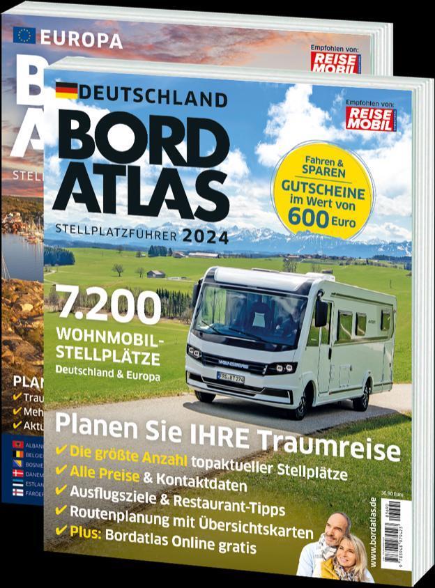 Cover: 9783948979423 | Bordatlas Stellplatzführer 2024 / 2 Bde | Deutschland und Europa