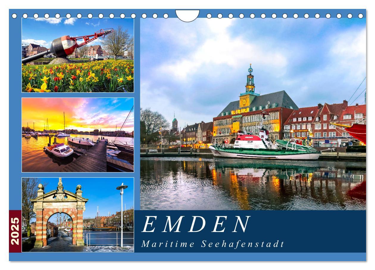 Cover: 9783435322558 | EMDEN maritime Seehafenstadt (Wandkalender 2025 DIN A4 quer),...