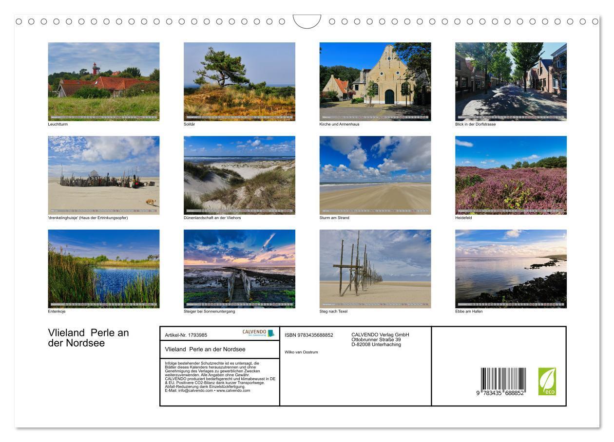 Bild: 9783435688852 | Vlieland Perle an der Nordsee (Wandkalender 2025 DIN A3 quer),...