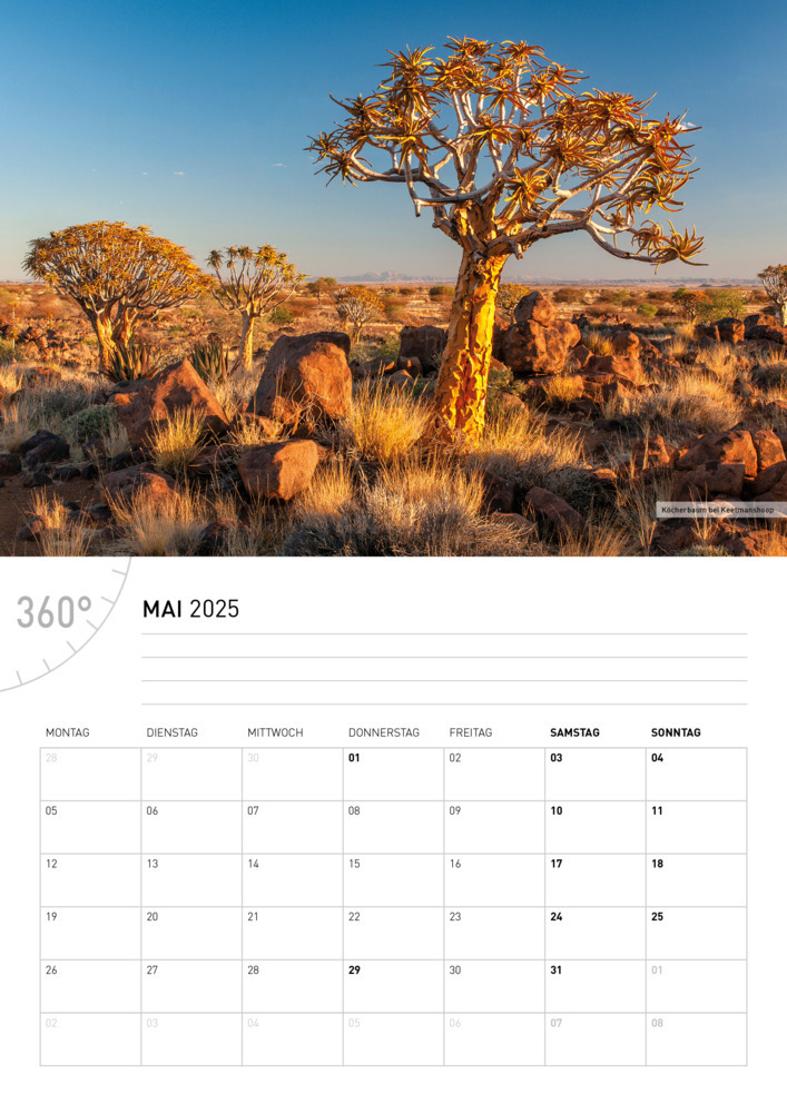 Bild: 9783968555799 | 360° Namibia Broschürenkalender 2025 | Christian Heeb | Kalender