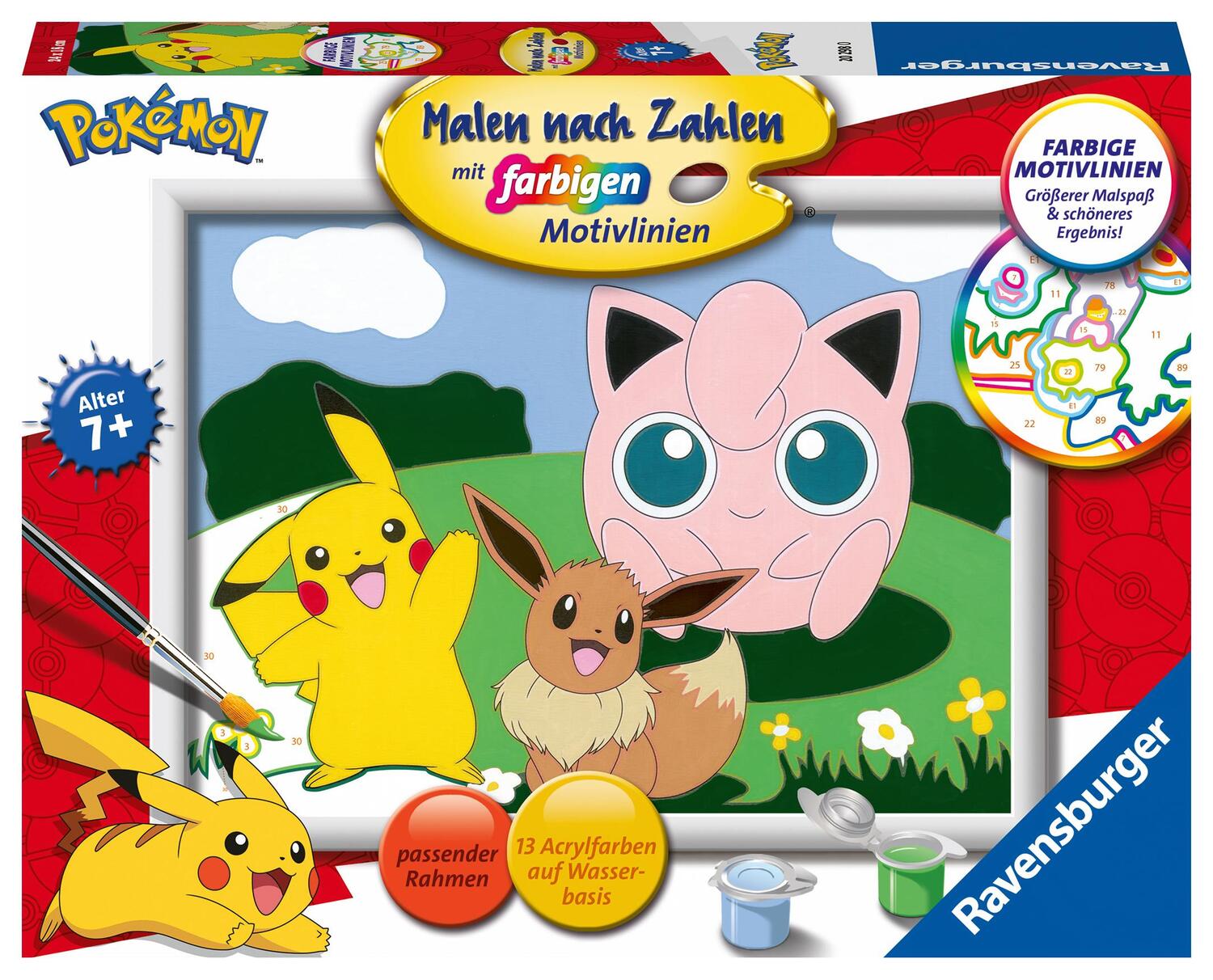 Cover: 4005556202980 | Ravensburger Malen nach Zahlen 20298 - Pokémon Abenteuer - Kinder...
