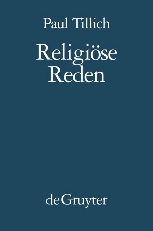 Cover: 9783110114867 | Religiöse Reden | Paul Tillich | Buch | HC runder Rücken kaschiert | V