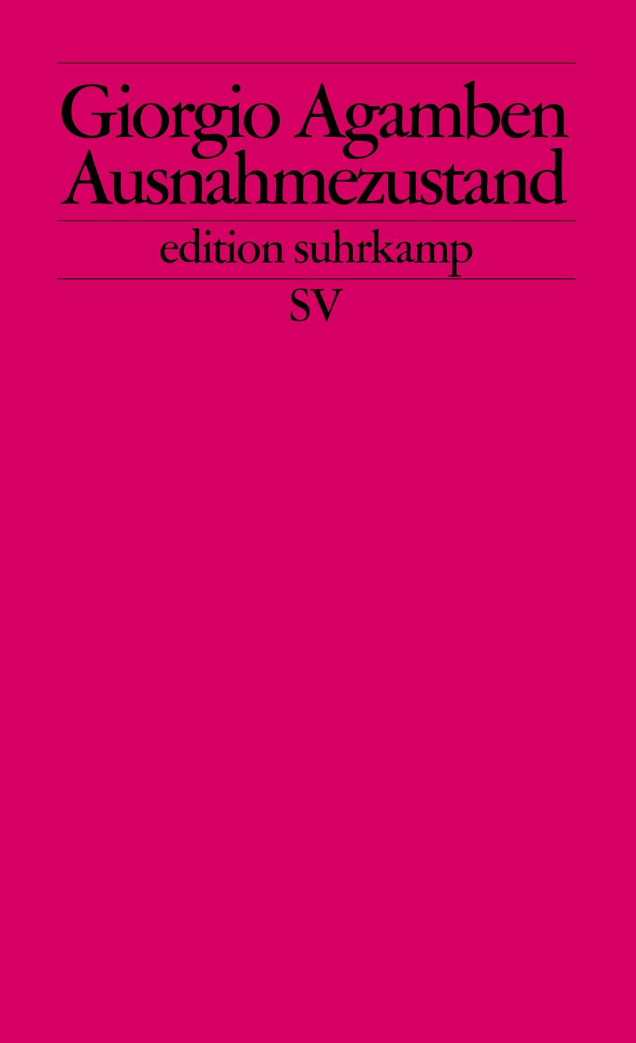 Cover: 9783518123669 | Ausnahmezustand | Homo sacer II.1 | Giorgio Agamben | Taschenbuch