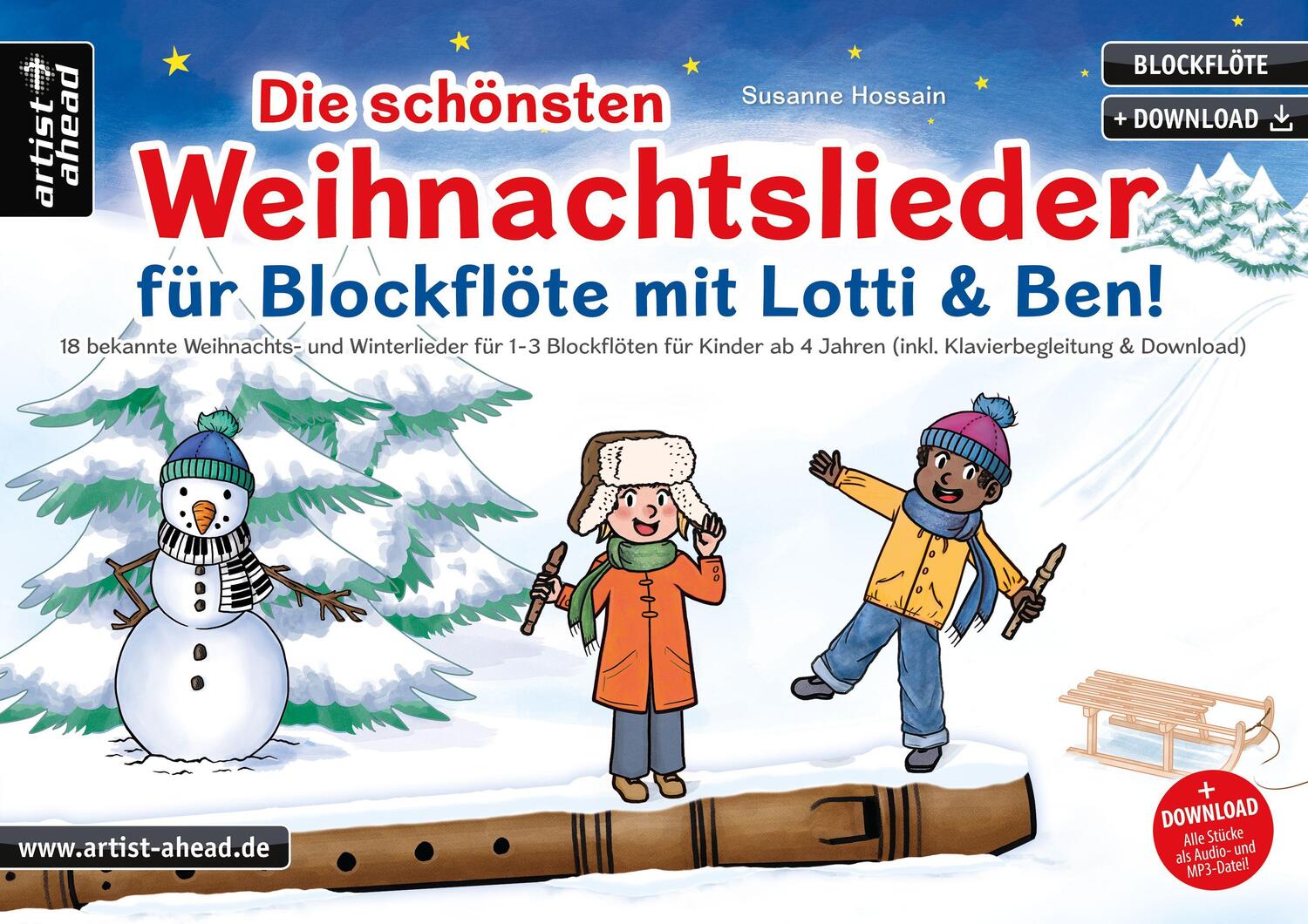 Cover: 9783866421882 | Die schönsten Weihnachtslieder für Blockflöte mit Lotti & Ben! | 2021