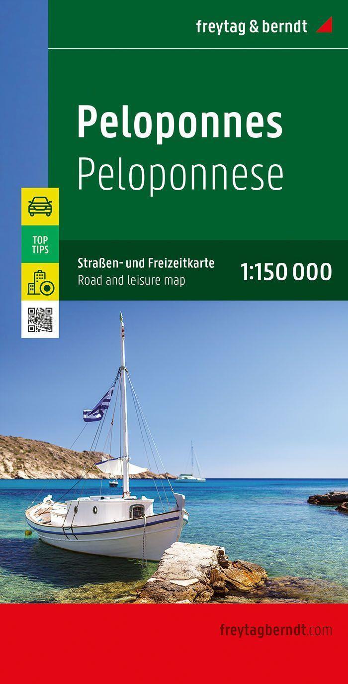 Cover: 9783707921762 | Peloponnes, Straßen- und Freizeitkarte 1:150.000, freytag &amp; berndt