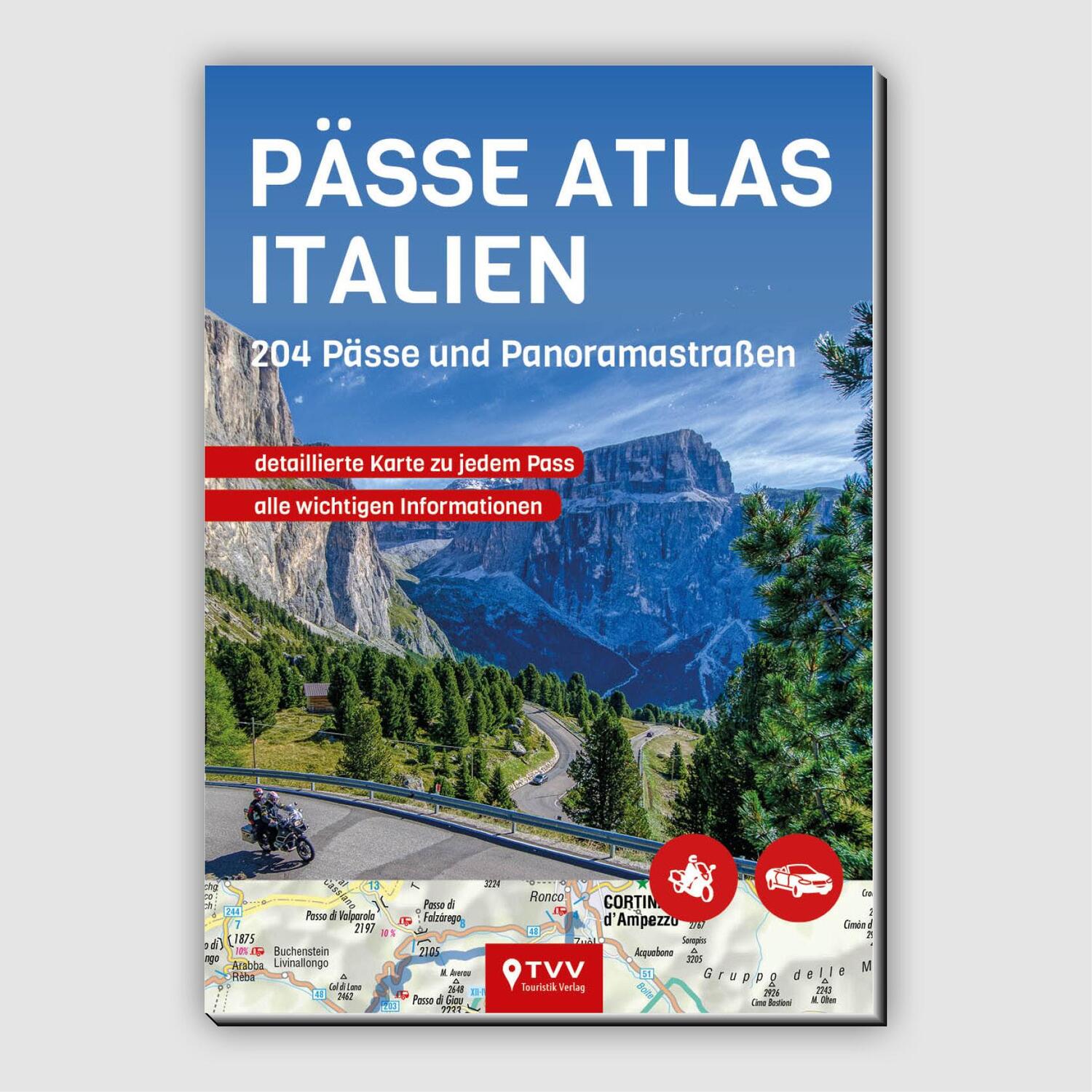 Cover: 9783965990005 | PÄSSE ATLAS ITALIEN | 204 Pässe und Panoramastraßen | Taschenbuch