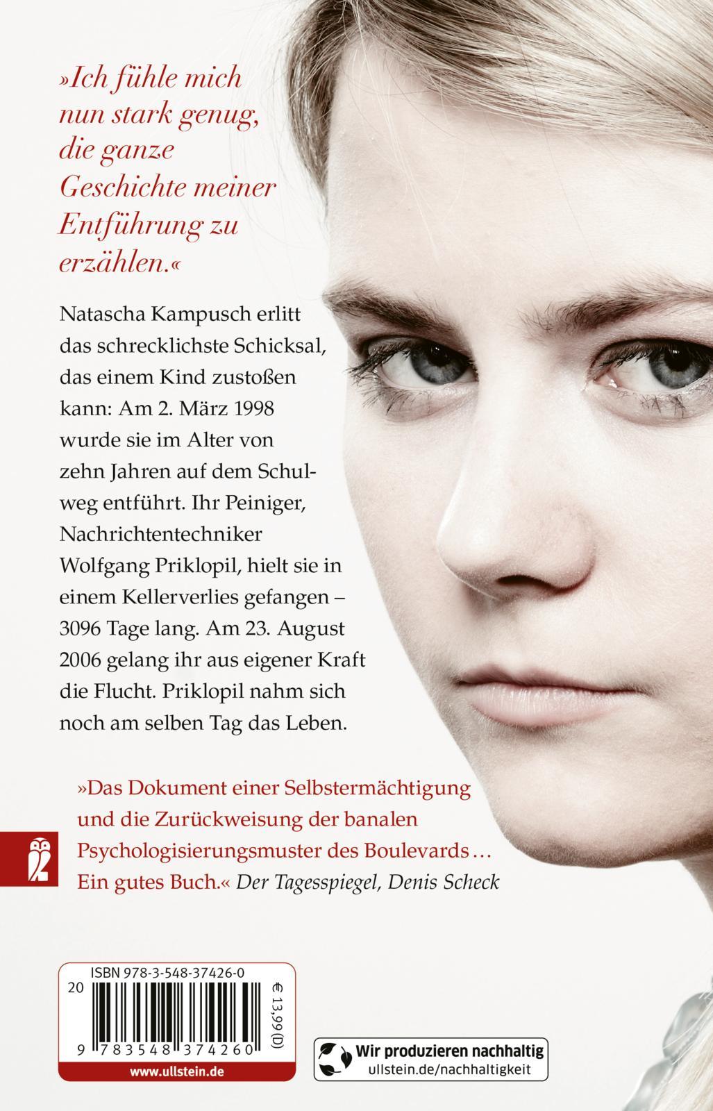 Rückseite: 9783548374260 | 3096 Tage | Natascha Kampusch | Taschenbuch | 284 S. | Deutsch | 2012