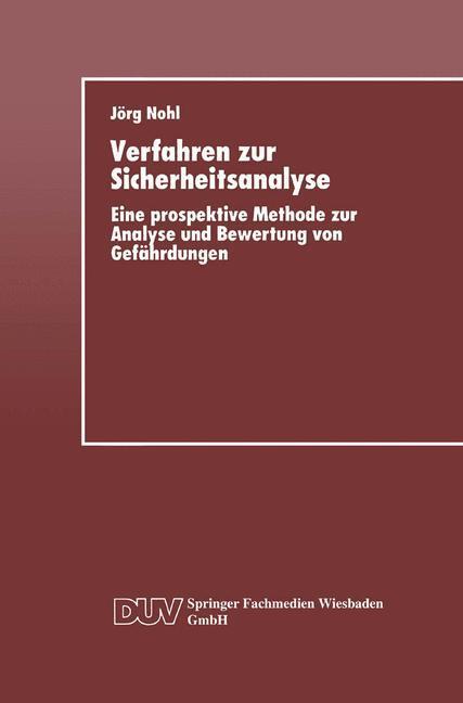 Cover: 9783824420018 | Verfahren zur Sicherheitsanalyse | Jörg Nohl | Taschenbuch | Paperback