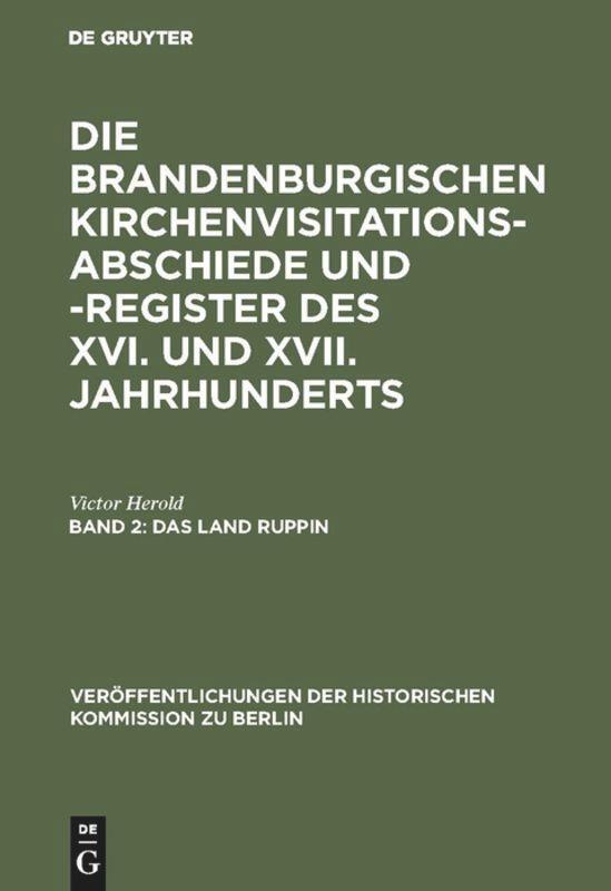 Cover: 9783110004526 | Das Land Ruppin | Victor Herold | Buch | ISSN | XI | Deutsch