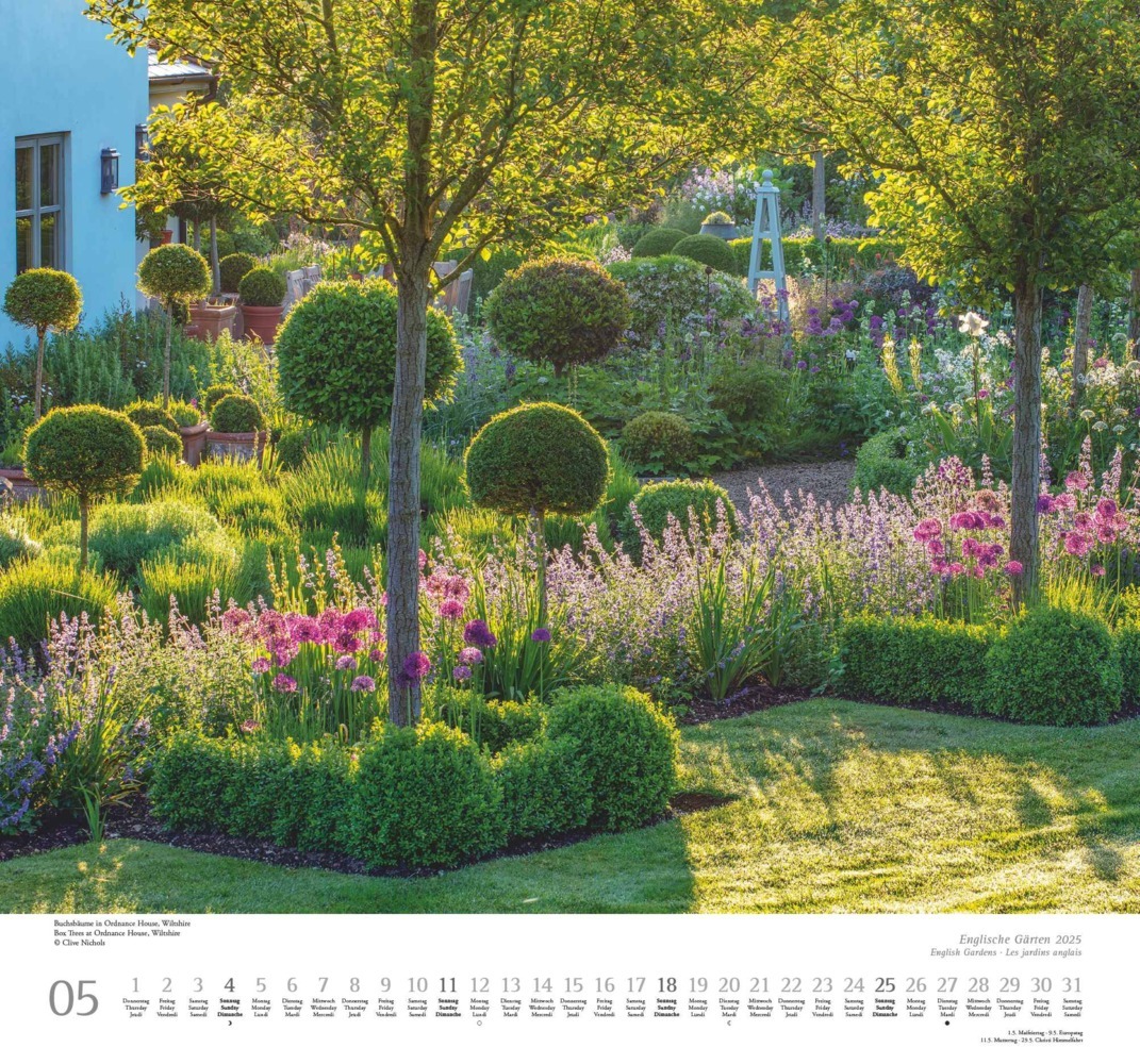 Bild: 4250809653099 | DUMONT - Englische Gärten 2025 Wandkalender, 38x35,5cm,...