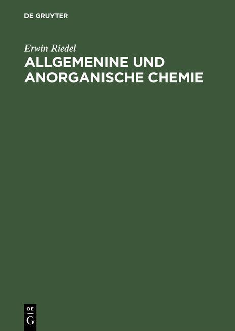 Cover: 9783110125863 | Allgemenine und anorganische Chemie | Erwin Riedel | Buch | X | 1990