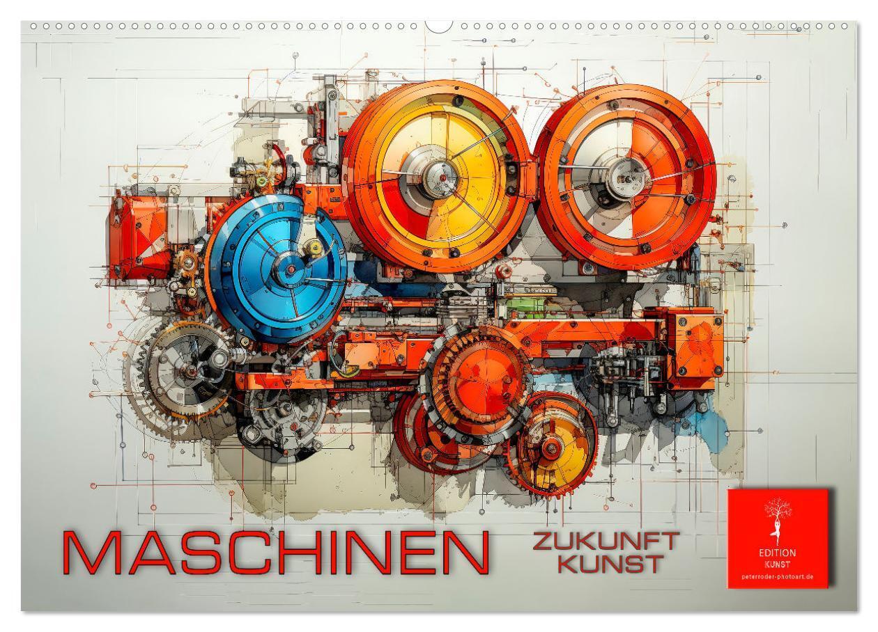 Cover: 9783383688782 | Maschinen Zukunft Kunst (Wandkalender 2024 DIN A2 quer), CALVENDO...