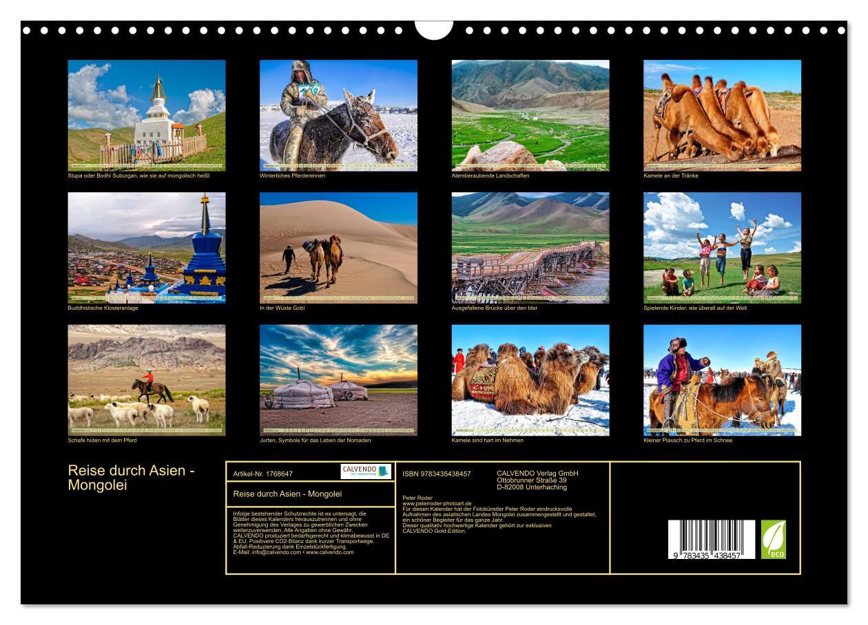 Bild: 9783435438457 | Reise durch Asien - Mongolei (Wandkalender 2025 DIN A3 quer),...