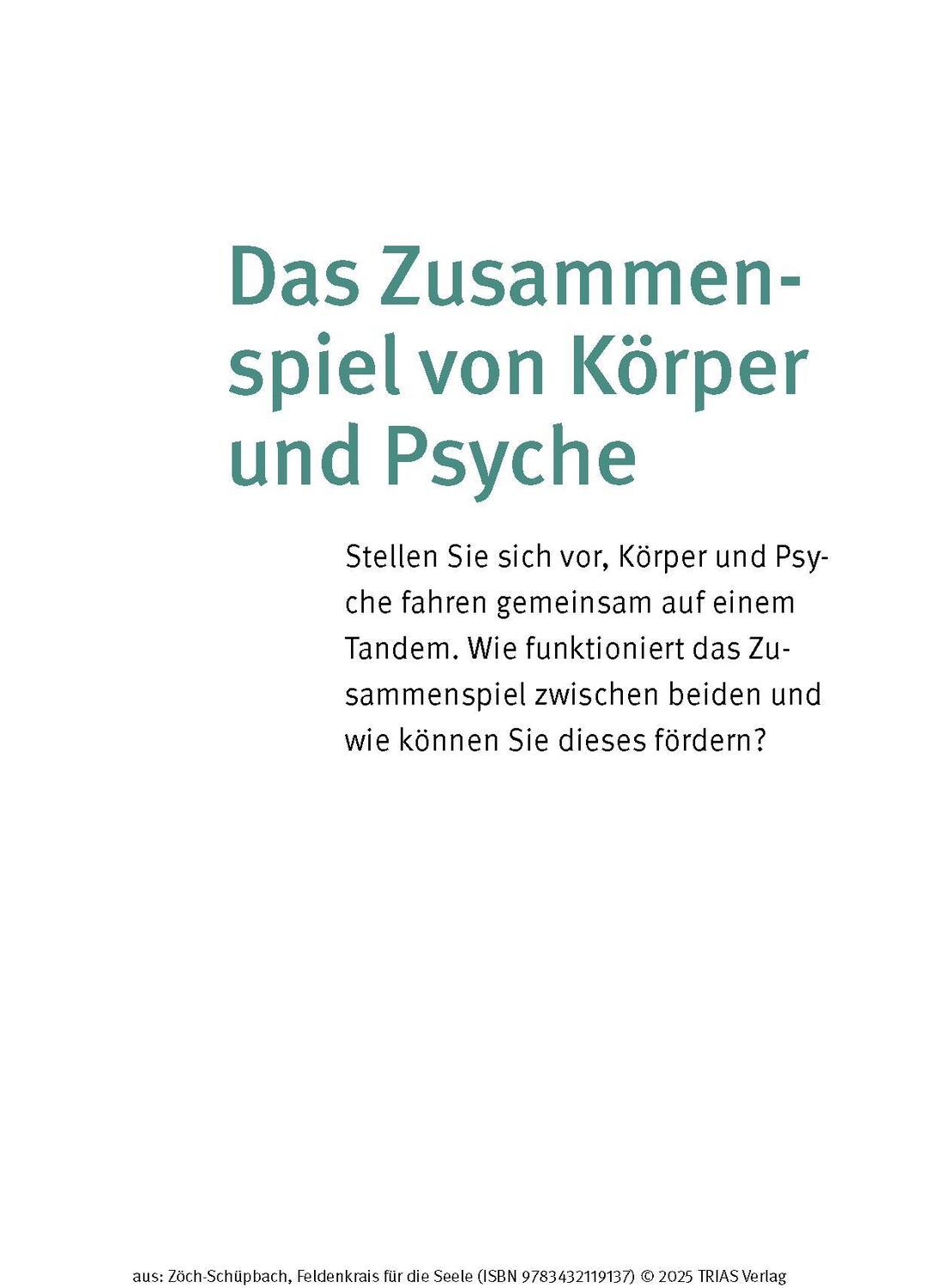 Bild: 9783432119137 | Feldenkrais für die Seele | Nadja Zöch-Schüpbach | Taschenbuch | 2024