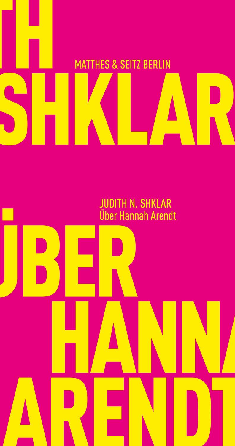 Cover: 9783957577979 | Über Hannah Arendt | Judith N. Shklar | Taschenbuch | 188 S. | Deutsch