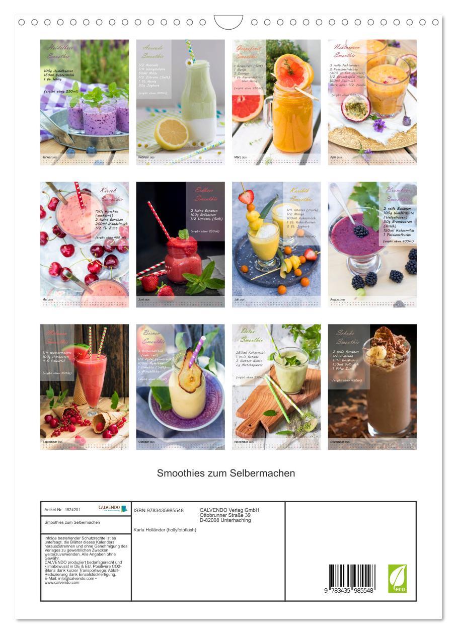 Bild: 9783435985548 | Smoothies zum Selbermachen (Wandkalender 2025 DIN A3 hoch),...