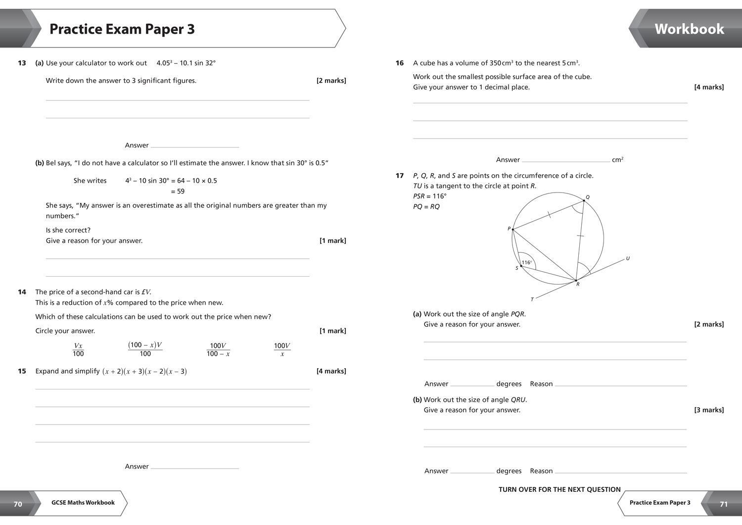 Bild: 9780008326654 | AQA GCSE 9-1 Maths Higher Workbook | Ideal for the 2024 and 2025 Exams