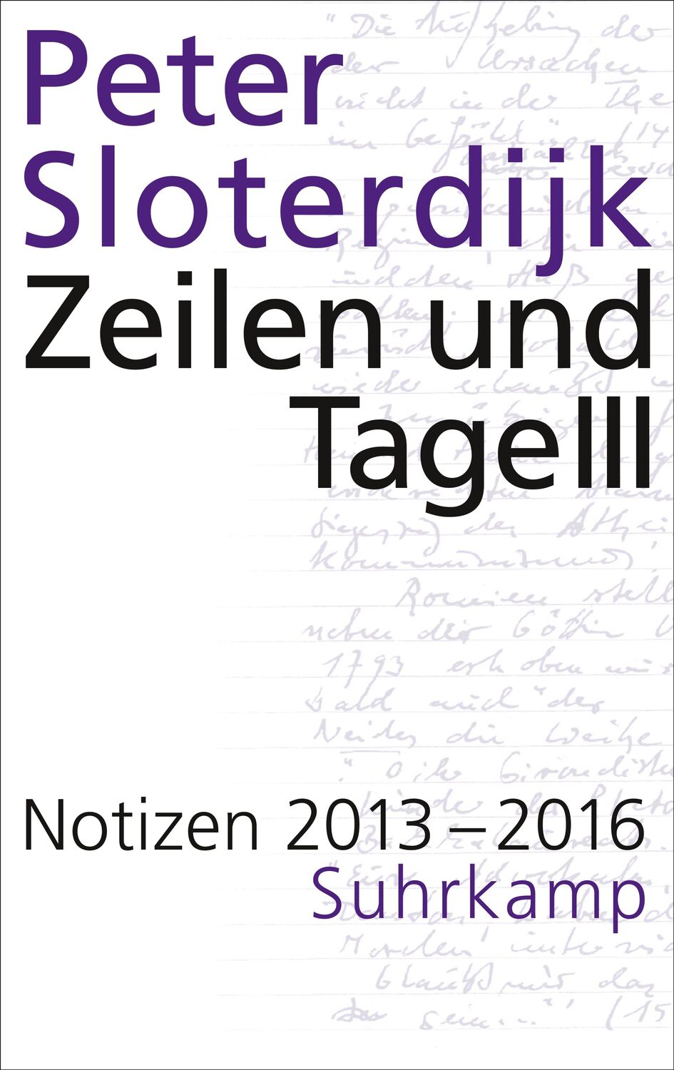 Cover: 9783518431474 | Zeilen und Tage III | Notizen 2013-2016 | Peter Sloterdijk | Buch