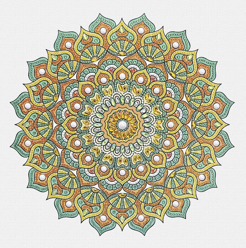Bild: 4008525250357 | Diamond Painting "Diamantane Mandala Set 7", mit / orange / gelb