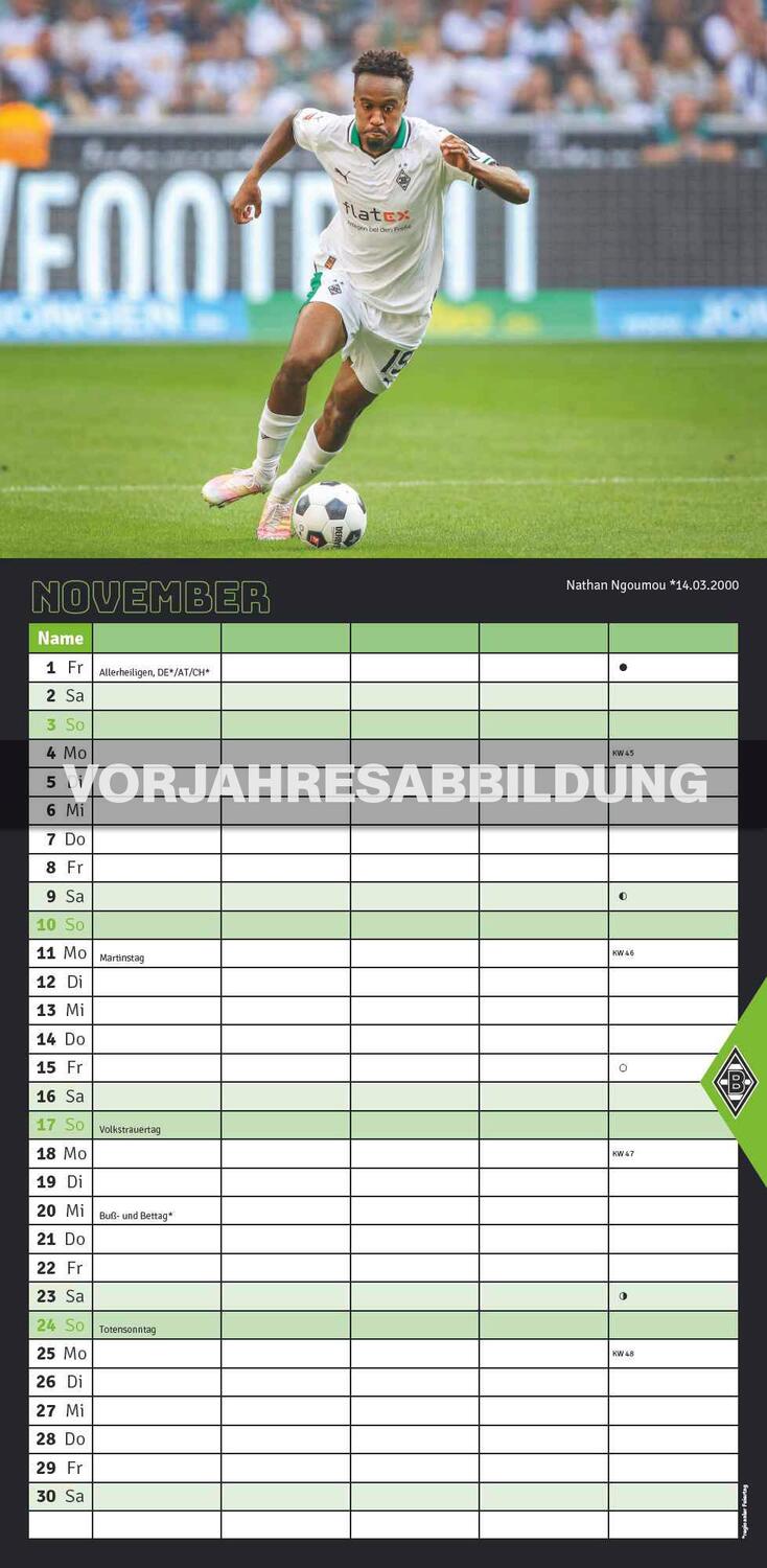 Bild: 4002725994387 | Borussia Mönchengladbach 2025 - Familien-Planer - Fan-Kalender -...