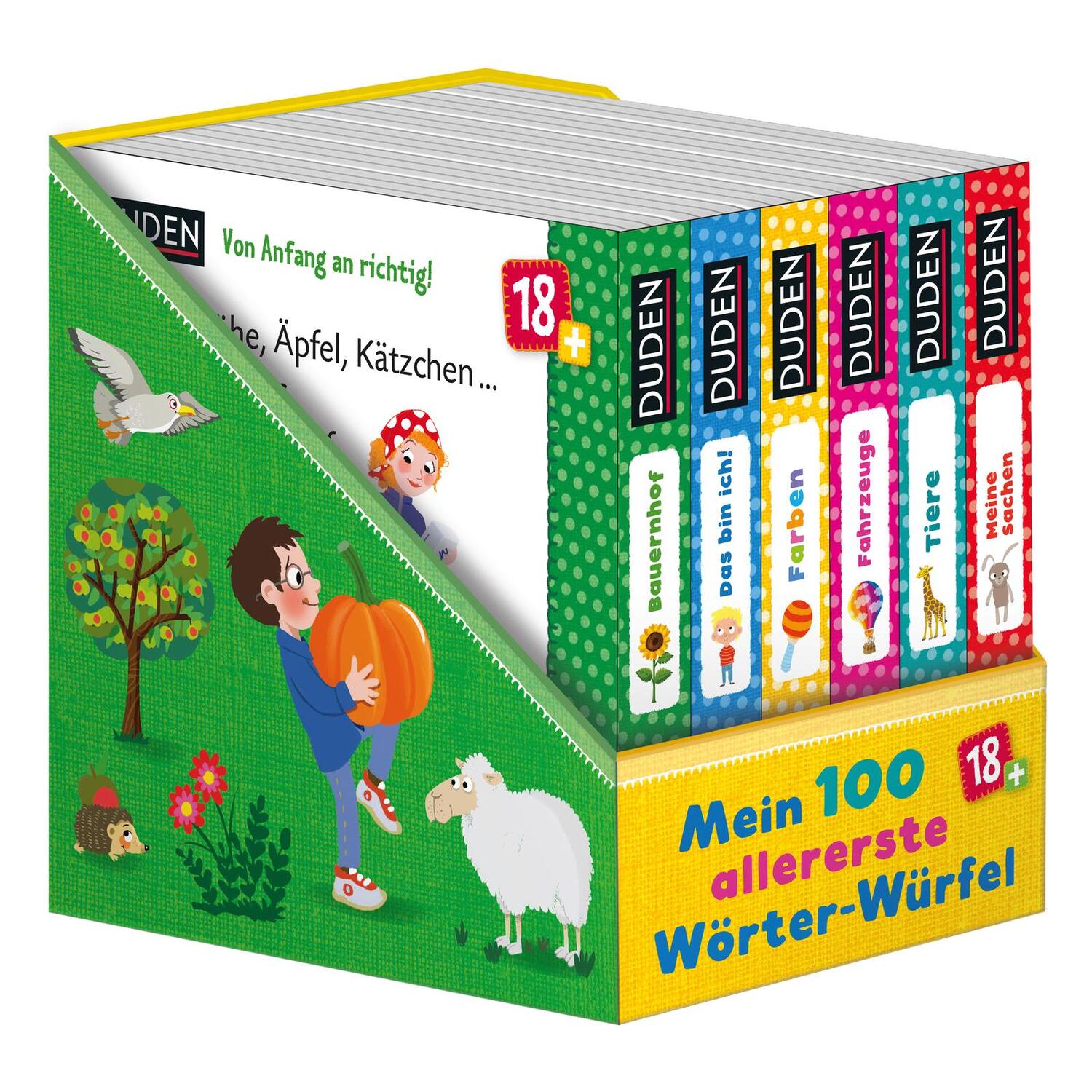 Cover: 9783737334730 | Duden 18+: 100 allererste Wörter-Würfel | 6 Mini-Bücher | Buch | 18 S.