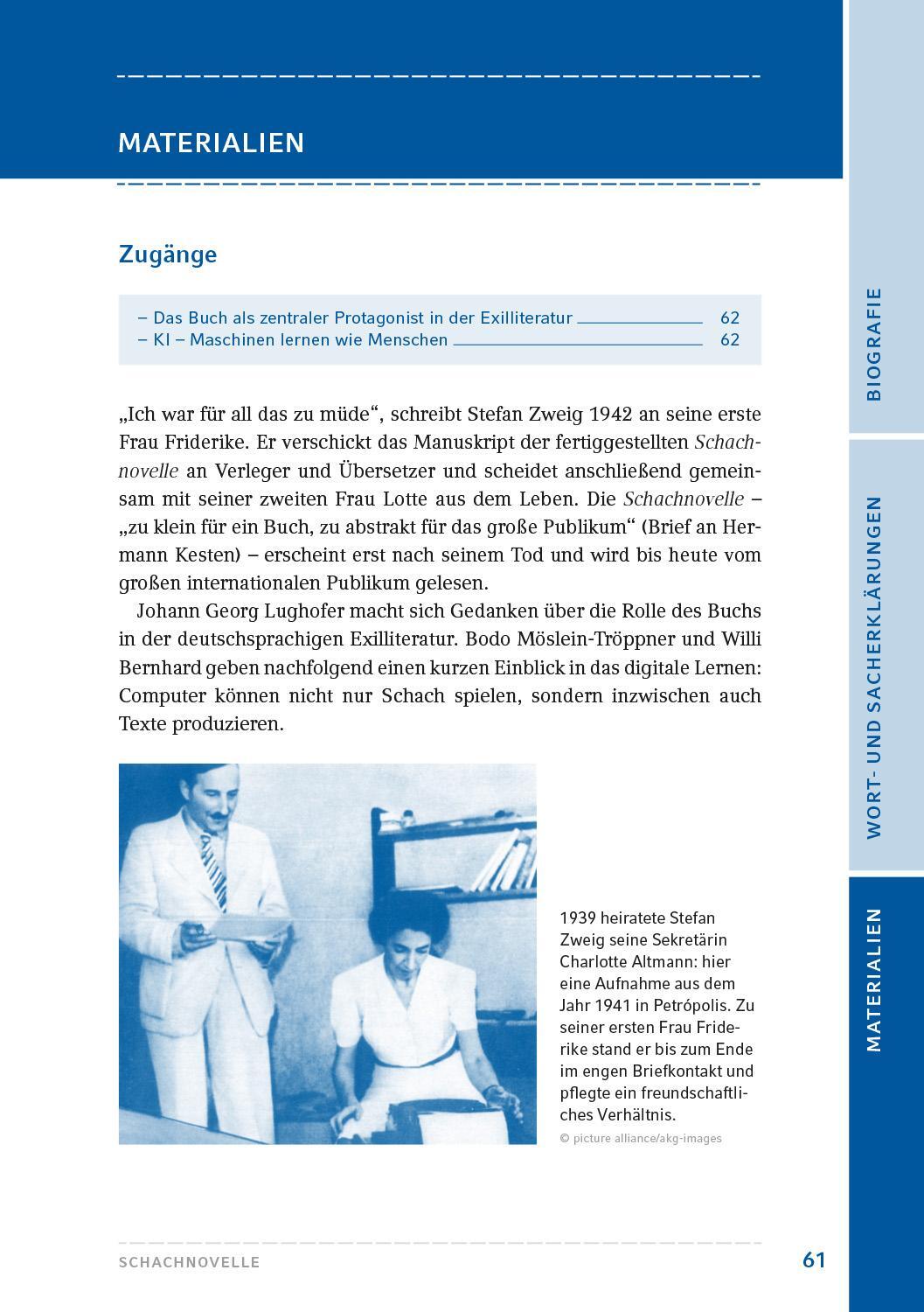 Bild: 9783872915283 | Schachnovelle | Text und Materialien | Stefan Zweig | Taschenbuch