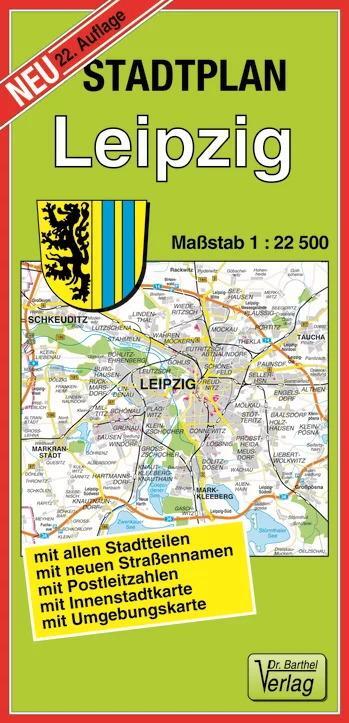 Cover: 9783895910333 | Stadtplan Leipzig 1 : 22 500 | (Land-)Karte | Barthel Karten | 2 S.