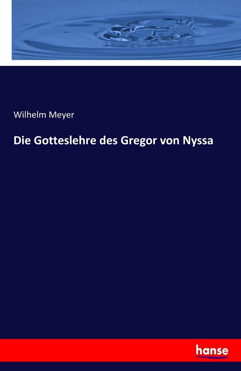 Cover: 9783743319059 | Die Gotteslehre des Gregor von Nyssa | Wilhelm Meyer | Taschenbuch