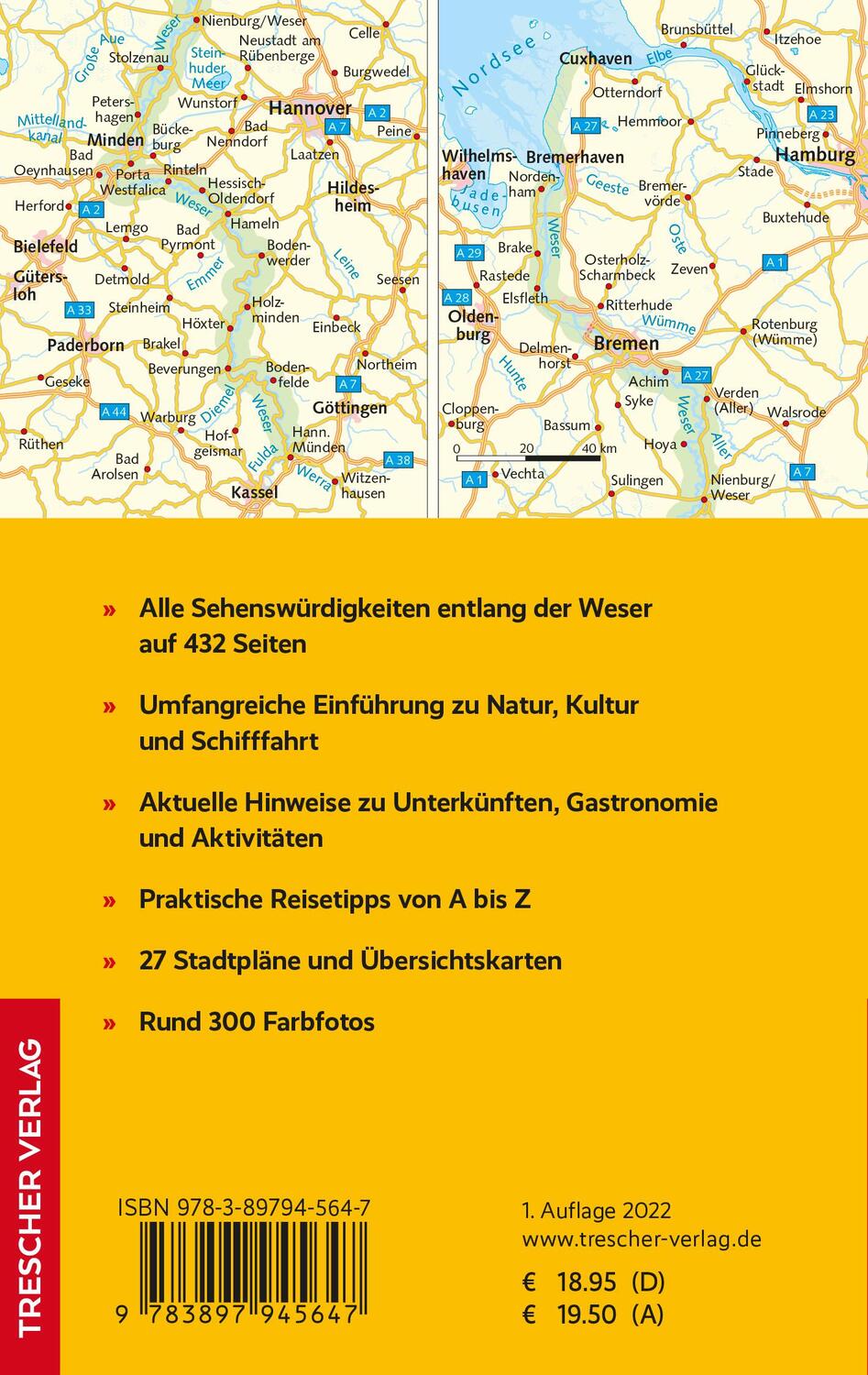 Rückseite: 9783897945647 | Reiseführer Weser | Hinnerk Dreppenstedt | Taschenbuch | 432 S. | 2022