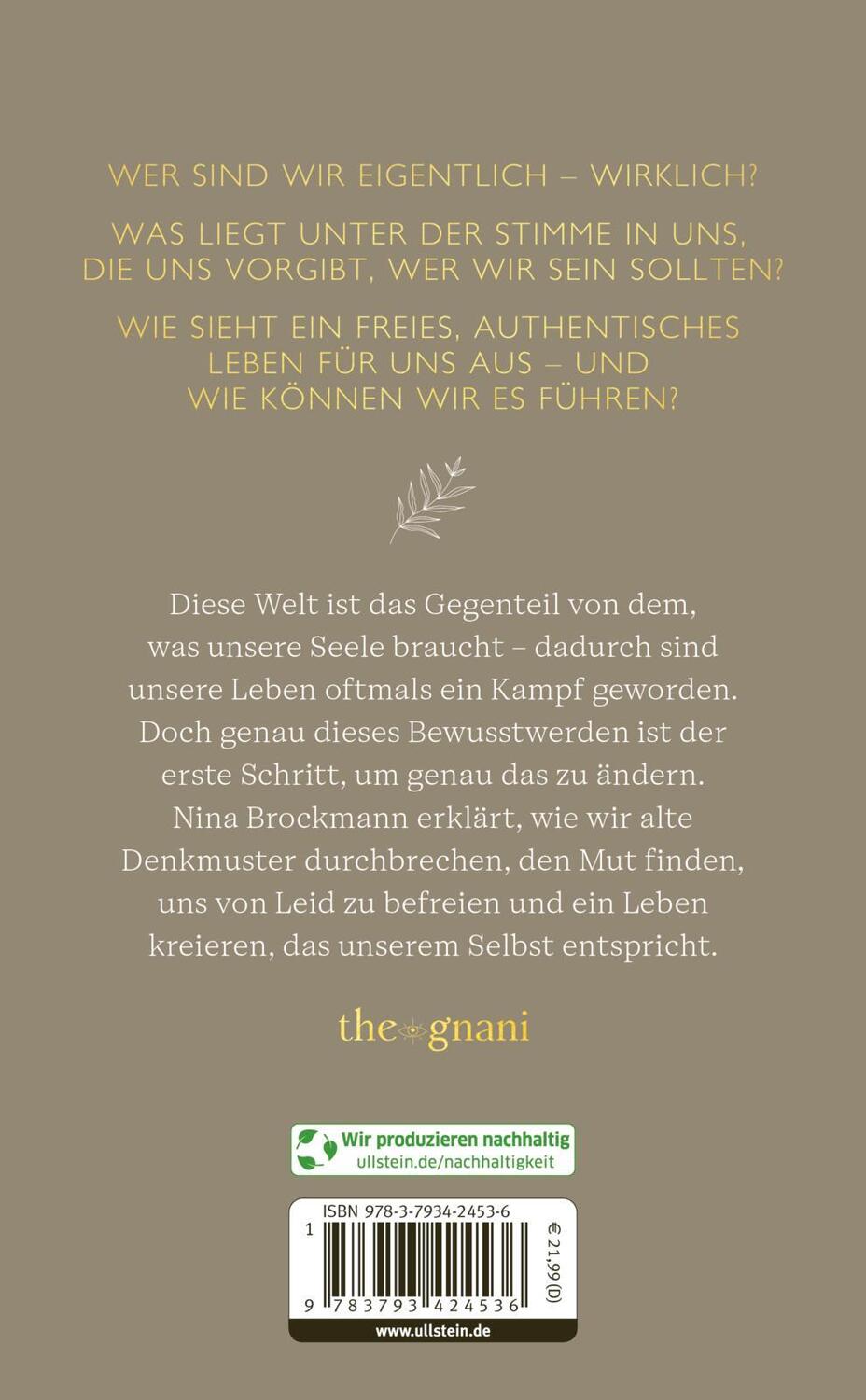 Rückseite: 9783793424536 | Deine Zeit zu sein | Nina Brockmann | Buch | 240 S. | Deutsch | 2023