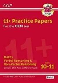 Cover: 9781789082166 | 11+ CEM Practice Papers: Ages 10-11 - Pack 1 (with Parents' Guide &...