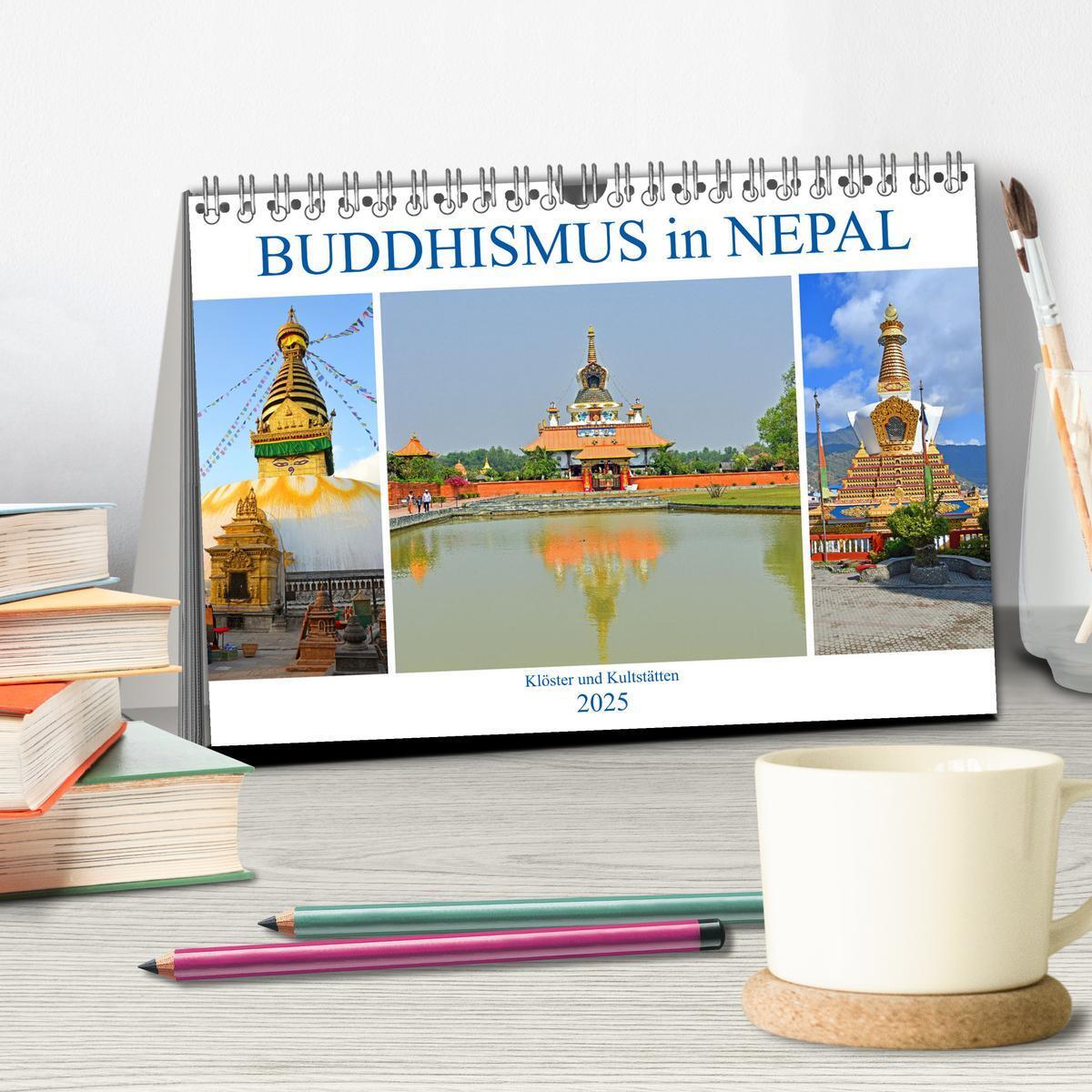 Bild: 9783435210176 | BUDDHISMUS in NEPAL (Tischkalender 2025 DIN A5 quer), CALVENDO...