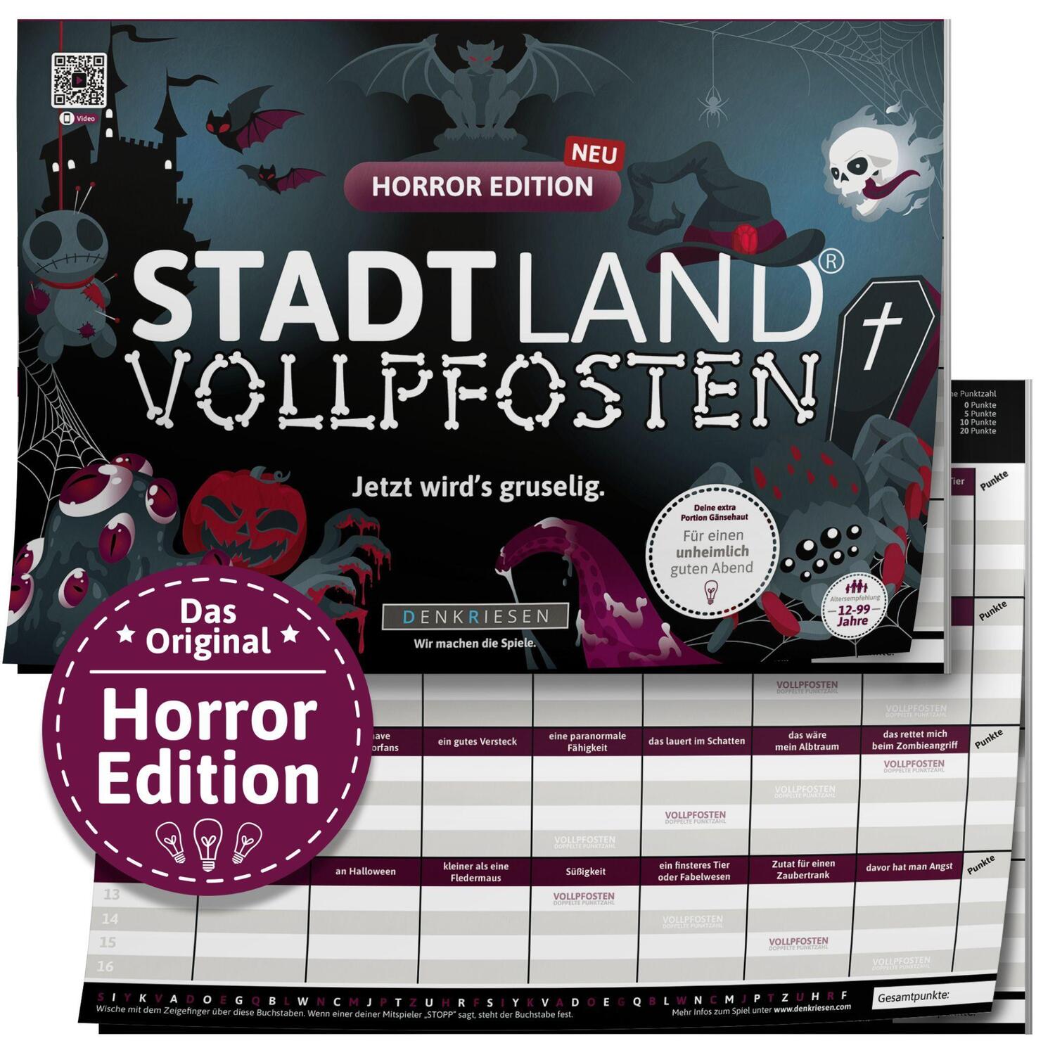 Cover: 4260528094707 | STADT LAND VOLLPFOSTEN® - HORROR EDITION - "Jetzt wird's gruselig."