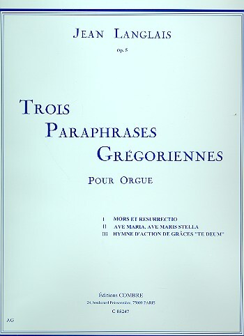 Cover: 9790230352475 | 3 Paraphrases Gregoriennes Op 5 Complete | Jean Langlais | Buch